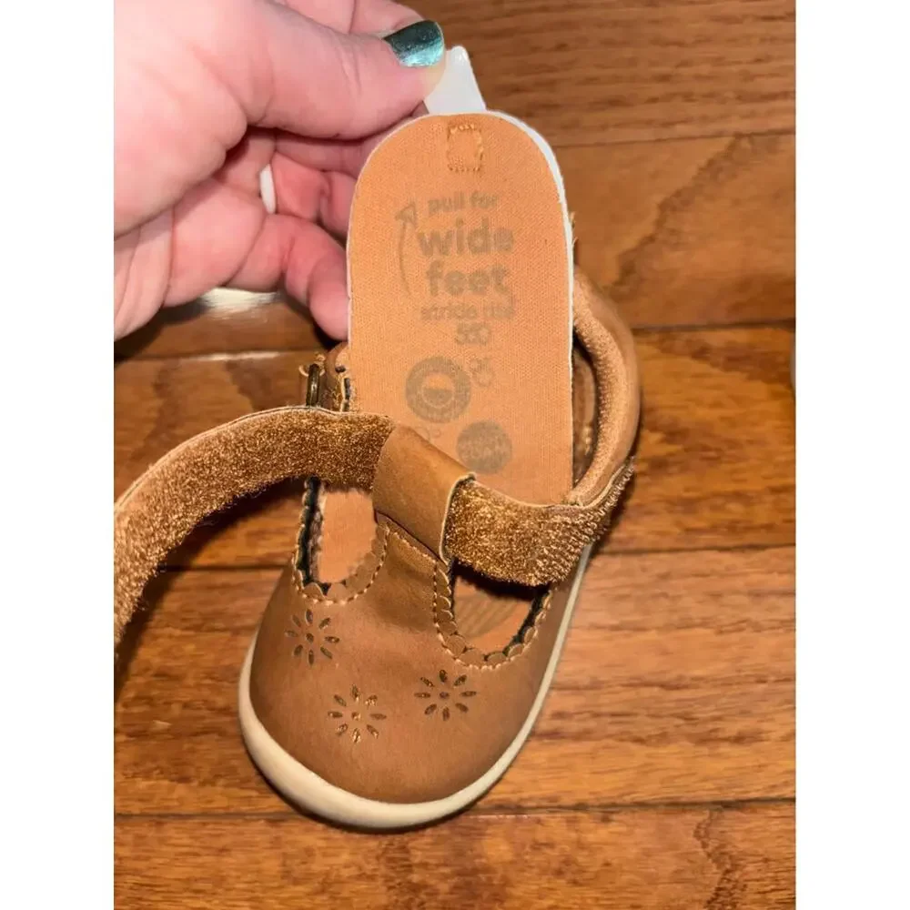 Stride Rite 360 Baby Girl Size 3 Brown Cheyenne Mary Jane Shoes